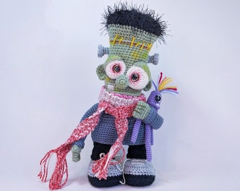 Modèle au crochet du monstre de Frankenstein, téléchargement PDF, peluche Amigurumi, bricolage Halloween