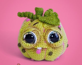 PDF Crochet Pattern - Green Pumpkin Amigurumi - Fall Decor Fun - Digital Download - Gomez