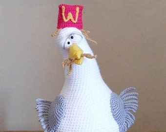 Gehaakte deurstopper zeemeeuw, ALLEEN pdf-PATROON, amigurumivogel, decorthema kust, interieur strandhut, Steven