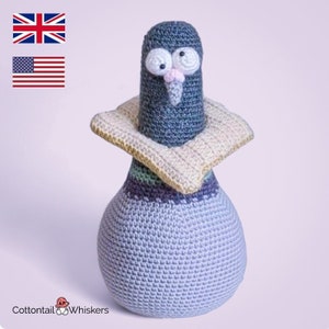 Crochet Pigeon Doorstop, PDF PATTERN ONLY, Fantasy Creature, Amigurumi Tutorial, Shelf Sitter, Preston