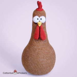 Cheeky Chicken Crochet Pattern, Doorstop PDF Download, Farm Animal Shelf Sitter, Amigurumi Tutorial, Charlie