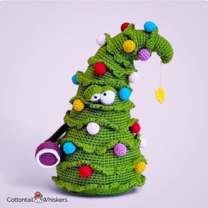Christmas Tree Crochet Pattern, PDF Download, Doorstop Xmas Decoration, Amigurumi Tutorial, Shelf Sitter, Softoy, Trevor image 2