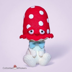 Huge Toadstool Crochet Pattern, PDF Download, Spotty Mushroom Amigurumi Tutorial, Soft Toy, Plushie Sherman