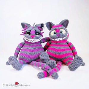 Whimsical Cheshire Cat Crochet Pattern- Instant PDF Download, 2 Styles Included