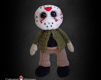 Friday 13th Jason Crochet Pattern, PDF Download, Horror Movie Cute Amigurumi Monster, Geeky Gift for Film Fans