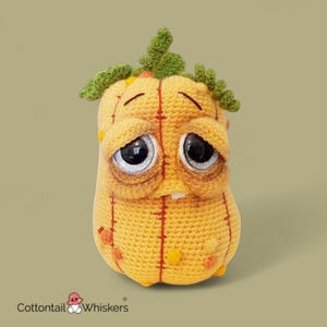 Patrón de calabaza a crochet, descarga digital en PDF, tutorial de amigurumi, peluche decorativo de otoño