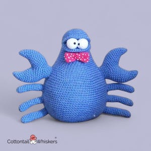 Krabhaakpatroon, amigurumi-deurstopper-tutorial, digitale pdf-download, kreeft aan zee, strandhut