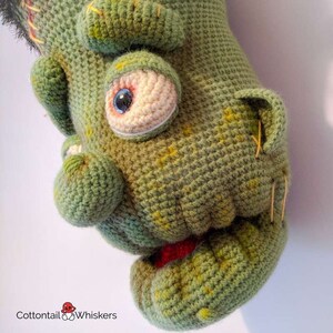Crochet Frankenstein Monster, PDF PATTERN ONLY, Amigurumi Trophy Head, Wall Hanging image 10