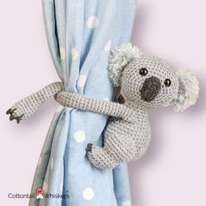 Koala Crochet Pattern, Curtain Tie Backs, PDF Digital Download, Nursery Decor, Amigurumi Safari