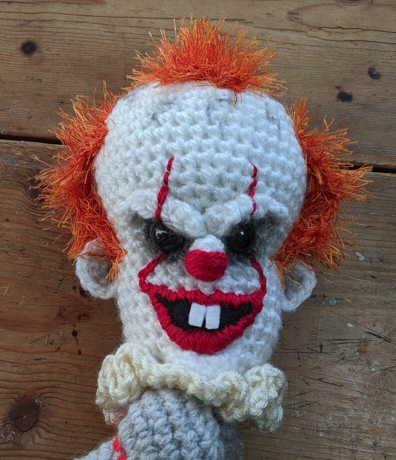 crochet scary clown curtain tie backs amigurumi pdf pattern etsy