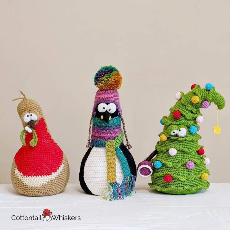 Christmas Tree Crochet Pattern, PDF Download, Doorstop Xmas Decoration, Amigurumi Tutorial, Shelf Sitter, Softoy, Trevor image 9