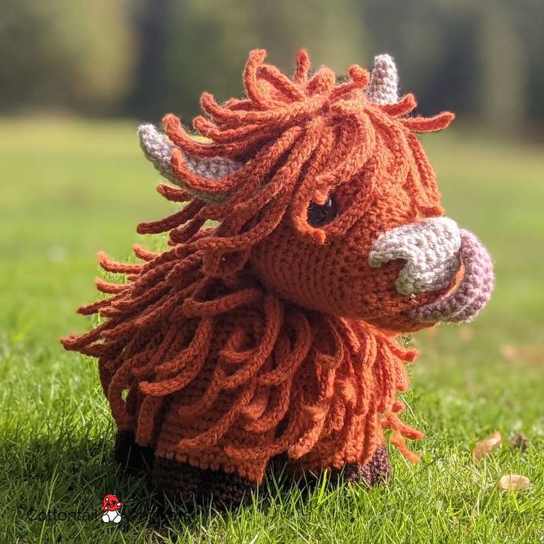 Crochet Highland Cow, PDF PATTERN ONLY, Amigurumi Doll, Tunnock, Haggis & Midge image 5