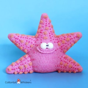 Sjöstjärna virkmönster, Amigurumi dörrstopp PDF digital nedladdning, heminredning vid havet