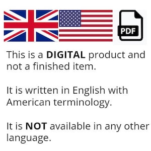 Pu&ograve; includere: Un file PDF di prodotto digitale. Il testo recita "Questo &egrave; un prodotto DIGITALE e non un articolo finito. &Egrave; scritto in inglese con terminologia americana. Non &egrave; disponibile in nessun'altra lingua."