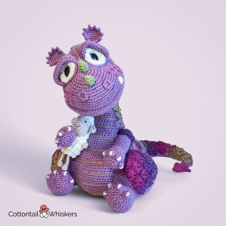 Crochet Dragon & Sheep Pattern Bundle, PDF download, Amigurumi Soft Toy, Dougal and Floof image 1