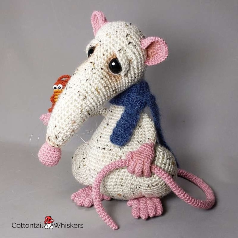 Crochet Rat & Cockroach, PDF PATTERN ONLY, Amigurumi Softie, Atticus and Splat image 2