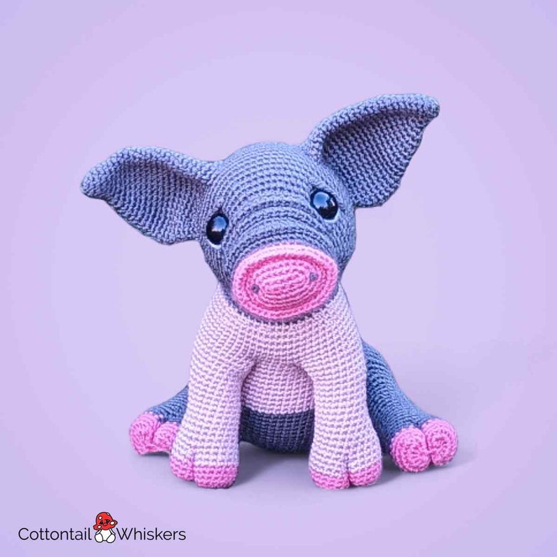 Sweet Pig Crochet Pattern PDF Download, Piglet Plush, Piggie Stuffed Toy, Amigurumi Plushie image 5