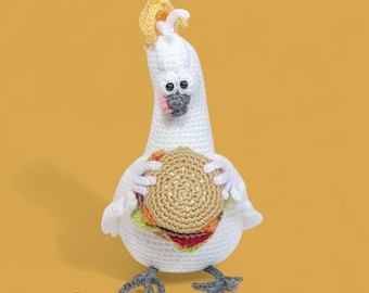 Crochet Cockatoo Pattern, PDF Digital Download, Amigurumi Parrot Tutorial, Bird Doll Plushie,  Soft Toy