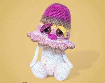 Fliegenpilz Häkelanleitung, PDF Digital Download, Pilz Plüsch Amigurumi Tutorial, Shelf Sitter Softie, Sommersprossen