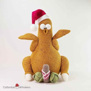 Virkat kalkonmönster, juldörrstopp, PDF digital nedladdning, Thanksgiving-dekoration, amigurumi-handledning, hyllställ