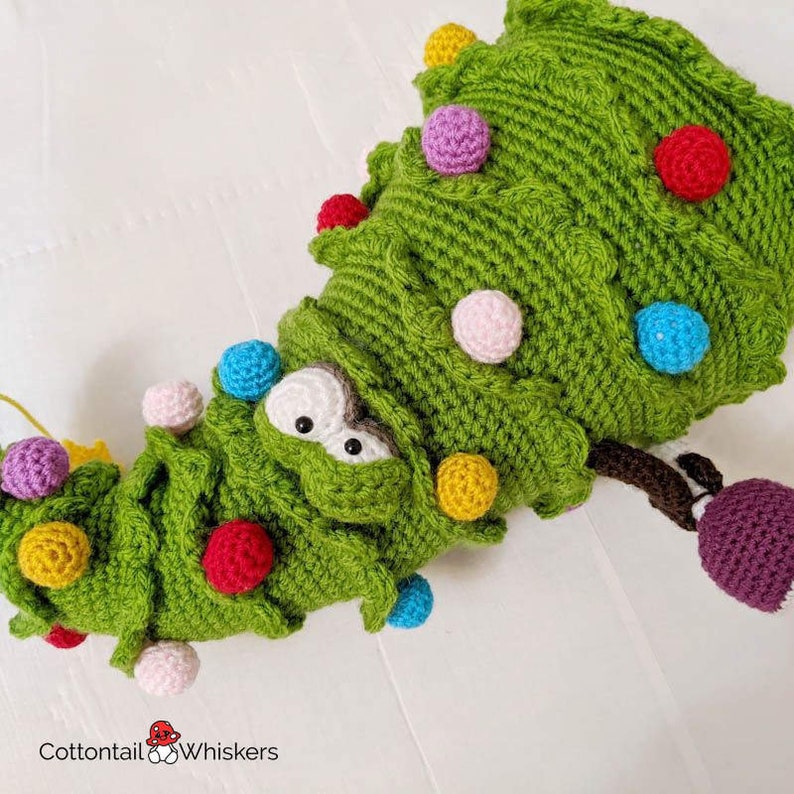 Christmas Tree Crochet Pattern, PDF Download, Doorstop Xmas Decoration, Amigurumi Tutorial, Shelf Sitter, Softoy, Trevor image 7