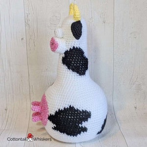 Crochet Cow Pattern, Farmhouse Doorstop, PDF Digital Download, Amigurumi Tutorial, Shelf Sitter, Softoy, Cartwright image 6
