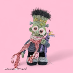 Padrão de crochê do Monstro de Frankenstein, download digital em PDF, boneco de pelúcia amigurumi de Halloween para menino. imagem 1
