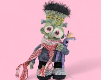 Frankenstein Monster Crochet Pattern, PDF Digital Download, Halloween Amigurumi Soft Toy Boy Doll Plushie