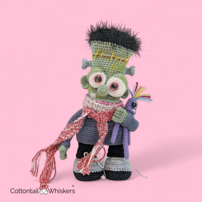 Padrão de crochê do Monstro de Frankenstein, download digital em PDF, boneco de pelúcia amigurumi de Halloween para menino. imagem 1