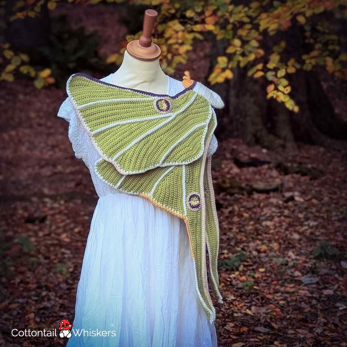 22 Butterfly Shawl Crochet Patterns for Lace Wraps, Vintage Shapes, and Winged Statement... 16 Luna Shawl Crochet