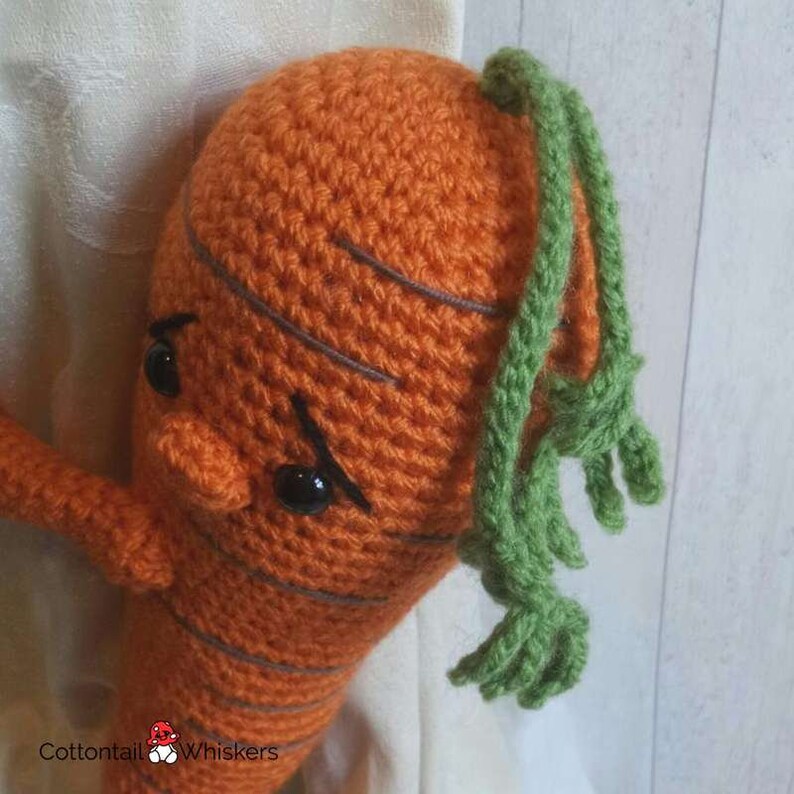 Crochet Carrot Curtain Tie Backs, PDF PATTERN ONLY, Amigurumi Vegetable, Nursery Decoration, Baby Shower Birthday Gift image 5