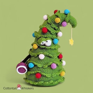 Christmas Tree Crochet Pattern, PDF Download, Doorstop Decoration, Amigurumi Tutorial, Table Centerpiece