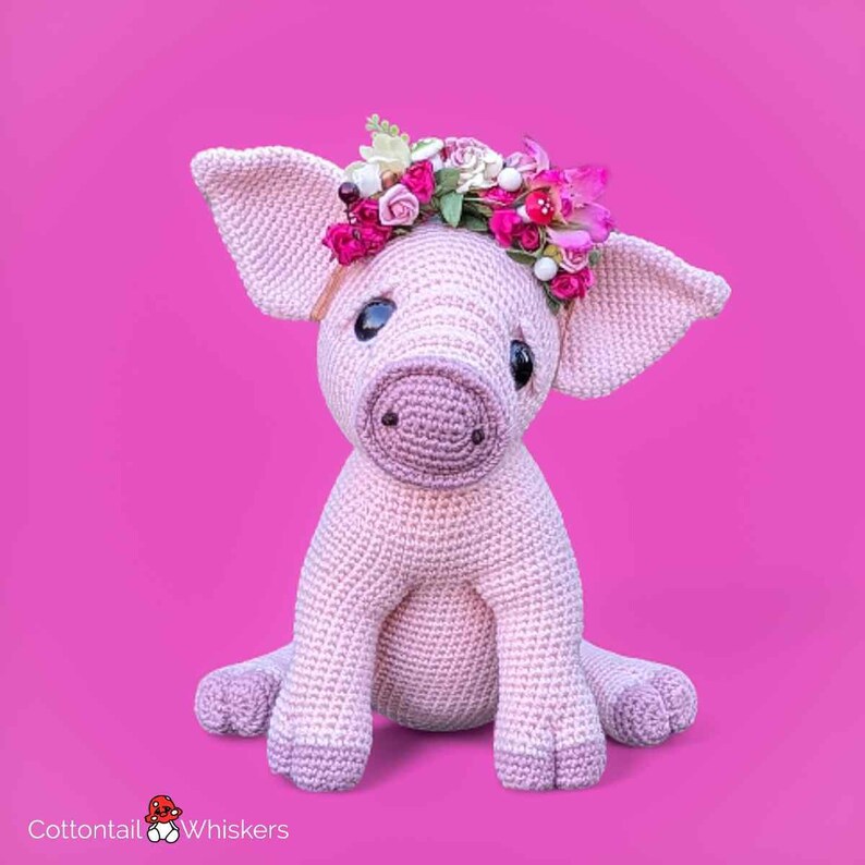 Sweet Pig Crochet Pattern PDF Download, Piglet Plush, Piggie Stuffed Toy, Amigurumi Plushie image 6