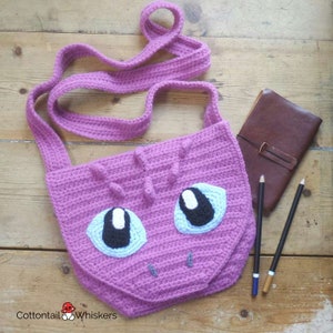 Modèle de sac au crochet bébé dragon mignon, pdf téléchargeable numérique, sacoche bandoulière messager, cartable pour enfants