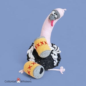 Strauß Strauß Häkelanleitung, PDF Digital Download, Amigurumi Vogel Anleitung, Emu Puppe, Bier trinkend