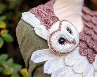 Barn Owl Shawl Crochet Pattern, Digital Download PDF, Feather Wing Bird  Scarf, Amigurumi Wrap