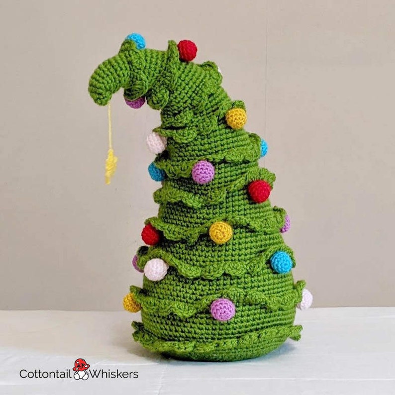 Christmas Tree Crochet Pattern, PDF Download, Doorstop Xmas Decoration, Amigurumi Tutorial, Shelf Sitter, Softoy, Trevor image 6