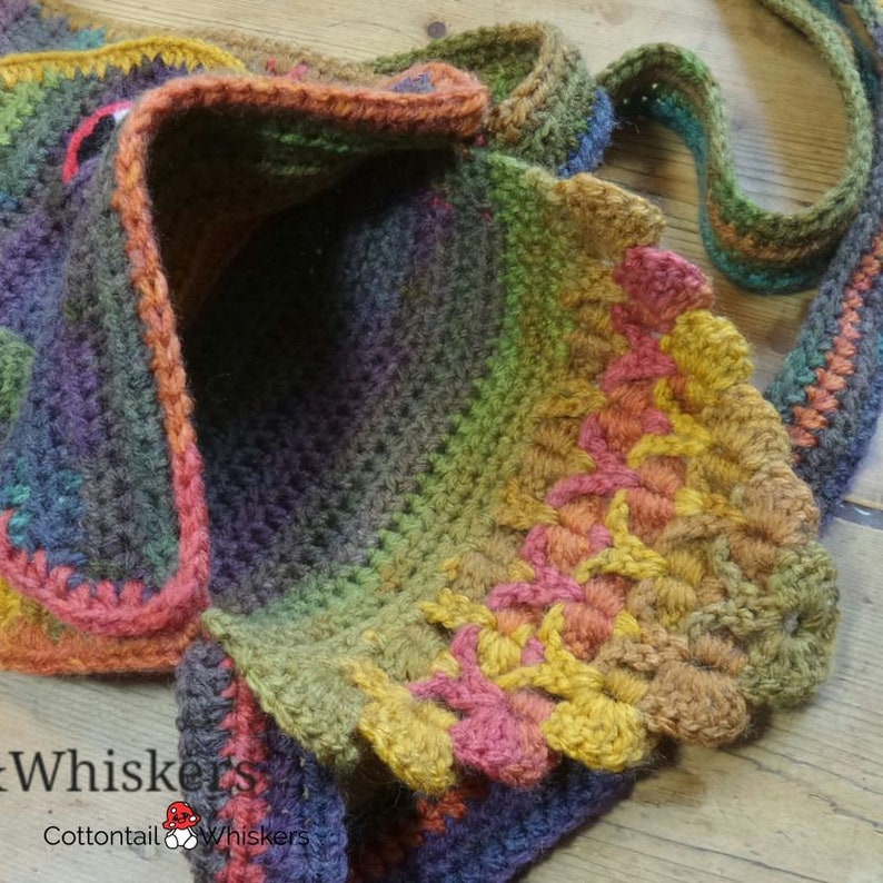 Borsa a scaglie di drago all'uncinetto, SOLO MODELLO PDF, borsa a tracolla Messenger, tutorial Amigurumi immagine 4