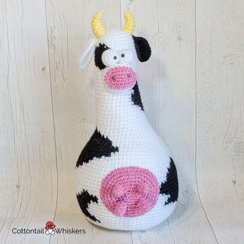 Crochet Cow Pig Sheep Doorstop, Set of 3 PDF PATTERN ONLY, Farmhouse Decor, Amigurumi Tutorial, Shelf Sitter image 3