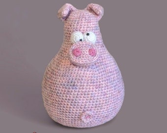 Crochet Pig, PDF Digital Pattern Download, Farmhouse Doorstop, Amigurumi Stuffed Animal Tutorial, Shelf Sitter, Softoy, Potato