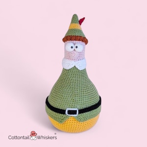 Häkelanleitung Elfe, Amigurumi Weihnachtsmann Helfer Türstopper, PDF Digital Download, Festliche Weihnachtsdeko