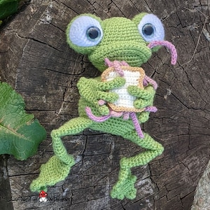 Adorable Crochet Frog & Worm Amigurumi PDF Pattern Fun Toad Toy Making Tutorial 画像 5