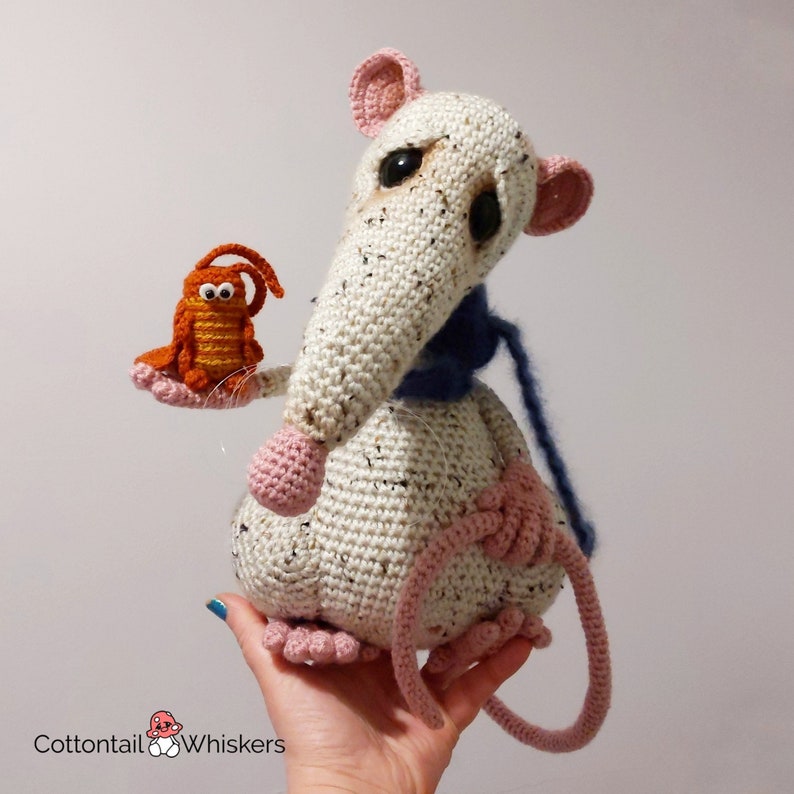 Crochet Rat & Cockroach, PDF PATTERN ONLY, Amigurumi Softie, Atticus and Splat image 4