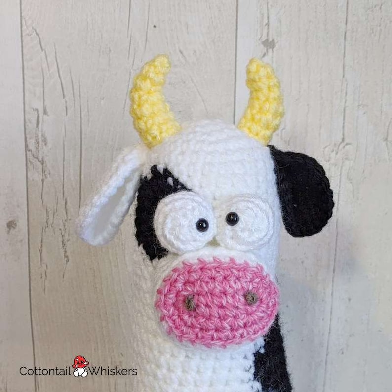 Crochet Cow Pig Sheep Doorstop, Set of 3 PDF PATTERN ONLY, Farmhouse Decor, Amigurumi Tutorial, Shelf Sitter image 5