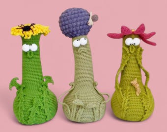 Häkelblumen Türstopper Muster, Rabatt Bundle, Amigurumi Tutorial, Sommerpflanzen, Blumendekor