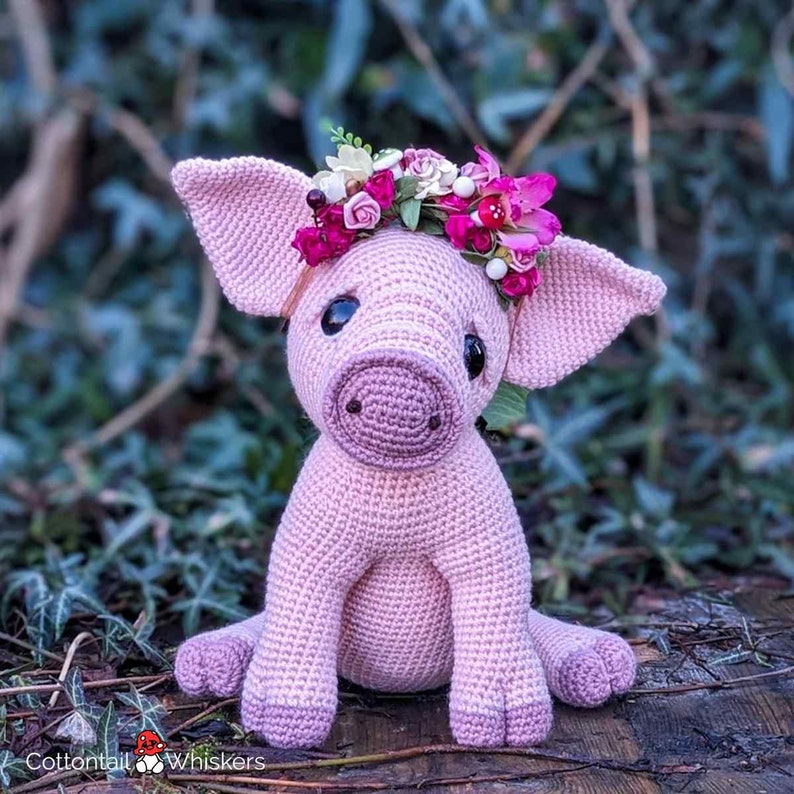 Sweet Pig Crochet Pattern PDF Download, Piglet Plush, Piggie Stuffed Toy, Amigurumi Plushie image 3