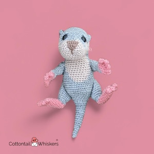 Baby Otter Pup Crochet Pattern, PDF Digital Download, Amigurumi Baby Plushie Tutorial, Soft Toy image 1