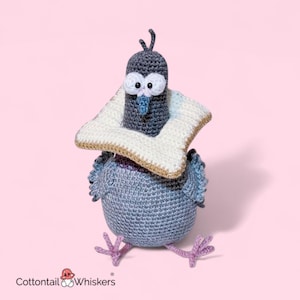 Taube Häkelanleitung, PDF Digital Download, In Brot Vogel Meme, Stofftier Amigurumi Plüsch
