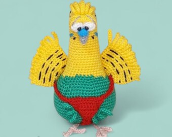 Budgie Crochet Pattern, PDF Digital Download, Amigurumi Bird Tutorial, Plushie Parrot Soft Toy