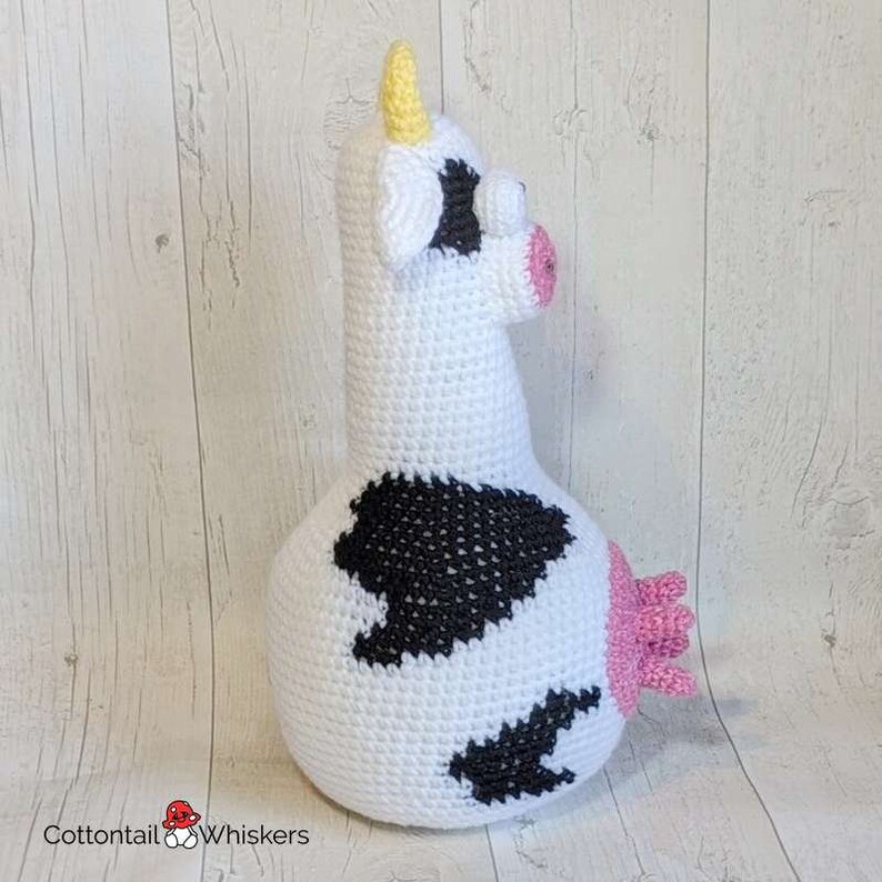 Crochet Cow Pattern, Farmhouse Doorstop, PDF Digital Download, Amigurumi Tutorial, Shelf Sitter, Softoy, Cartwright image 8